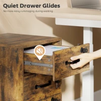 HOMCOM Three Drawer Wood-Effect Filing Cabinet - Rustic Brown(m-6)