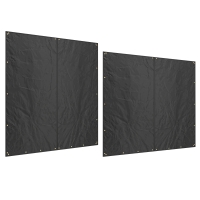 Outsunny Set of two covers for log rack covers for log holders protection from water and UV 600D Oxford fabric black