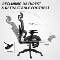 HOMCOM Multi-Adjustable Mesh Office Chair - Black(m-6)