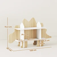 AIYAPLAY Biblioteca infantil mueble de almacenamiento para juguetes y libros 6 compartimentos 120x28x72,2cm madera natural(m-3)