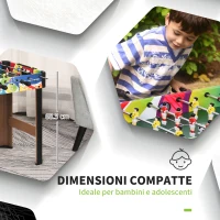 HOMCOM Calcio Balilla con 2 Tabelloni Segnapunti, in Legno, Acciaio Inox e Plastica, 86.5x43.5x63 cm, Multicolore(m-6)