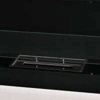 HOMCOM Cheminée bioéthanol Murale encastrable 3 brûleurs 3 L au total, environ 3 h de durée de combustion, dims. 120L x 15l x 40H cm, acier inox noir(m-10)