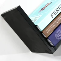 HOMCOM Floating wall shelves - contemporary V design - fixing kit included - black particleboard(m-4)