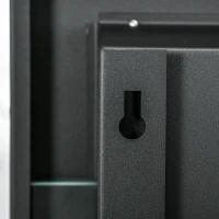 HOMCOM Wall-mounted inset bioethanol fireplace, 2 x 0.85 L burners, approx. 3 h burn time, 90 x 15 x 40 cm, black steel(m-4)