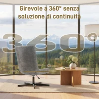 HOMCOM Poltrona Reclinabile su 4 Livelli Effetto Velluto con Poggiapiedi Indipendente, 66x80x93-104 cm, Grigio(m-7)