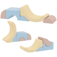 AIYAPLAY 5-piece set foam climbing blocks, corduroy cover, lightweight, for building, crawling, climbing, colorful(m-7)