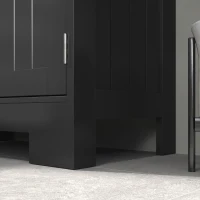 kleankin Low Bathroom Cabinet Multi-Storage Large Compartment 2 Drawers Double Door Cupboard with Shelf Black(m-5)