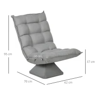 HOMCOM Floor lazy chair relax chair living room chair tufted design adjustable backrest swivel 360°(m-3)