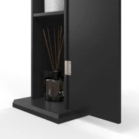 HOMCOM Toilet Paper Holder Bathroom Cabinet 3-Tier with Paper Outlet, for Small Spaces, Black(m-5)