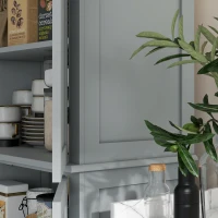 HOMCOM Kitchen cabinet sideboard modern style with cupboard doors, adjustable shelves, 76 x 40.5 x 184 cm, gray(m-4)