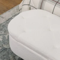 HOMCOM Sitzbank mit Stauraum, Deckel und Metallbeinen für Wohnzimmer, Schlafzimmer, Flur, Weiß(m-10)