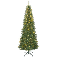 HOMCOM Albero di Natale 210 cm Illuminato con 350 Luci Bianche e Colorate, 9 Modalità di Illuminazione(m-10)