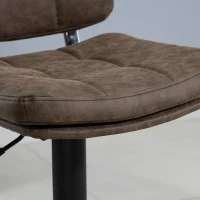 HOMCOM Set of 2 Button-Tufted Vintage Bar Stools - Swivel, Adjustable - Footrest - Brown PU(m-4)