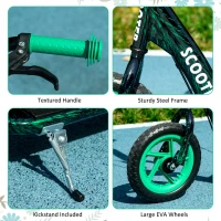 AIYAPLAY Kids Scooter with Adjustable Handlebar, Children's Kick Scooter with Non-slip Footplate, Rear Brake, Kickstand, Green(m-6)