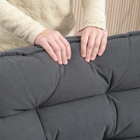 HOMCOM Tufted Relax Armchair, Adjustable Backrest, 360° Swivel, Linen Upholstery, Heather Grey(m-5)