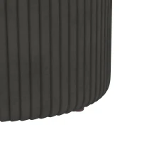 HOMCOM Pouf stool footrest storage ottoman in corduroy velvet 36 x 36 x 44 cm for living room, bedroom, gray(m-4)