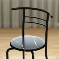 HOMCOM Three-Piece Compact Dining Set - Black(m-9)