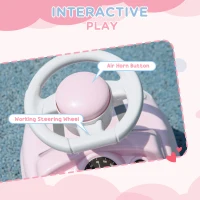 AIYAPLAY Foot To Floor Ride On Car Sliding Car w/ Air Horn, Anti-Over-Backwards, 18 to 36 Months - Pink(m-5)