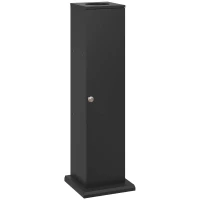 HOMCOM Toilet Paper Holder Bathroom Cabinet 3-Tier with Paper Outlet, for Small Spaces, Black(m-1)