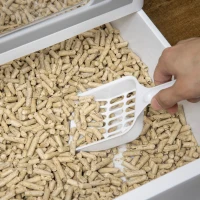 Katzentoilette Katzenklo Katzenhaus mit Bodenschale und Schaufel Kunststoff Grau(m-11)