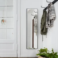 HOMCOM Full Length Mirror, 120x35cm Wall Mirror, Rectangle Dressing Mirror, Long Mirror for Bedroom, Living Room, Black(m-8)