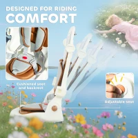 AIYAPLAY 5 in 1 Kids Trike with Adjustable Backrest, Toddler Tricycle with Push Handlebar, Adjustable Backrest, Cream White(m-7)