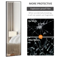 HOMCOM Full Length Mirror, 120x35cm Wall Mirror, Rectangle Dressing Mirror, Long Mirror for Bedroom, Living Room, Black(m-6)