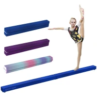 SPORTNOW 210 cm Foldable Velour Gymnastics Beam, Balance Beam with Anti-Slip Base, for Children and Adults, Blue(m-6)