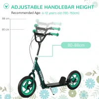 AIYAPLAY Kids Scooter with Adjustable Handlebar, Children's Kick Scooter with Non-slip Footplate, Rear Brake, Kickstand, Green(m-4)