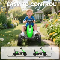 AIYAPLAY Pedal Go Kart for Kids 2-5 Years, with Silent EVA Wheels, Metal Frame, Green(m-6)