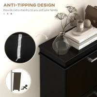 HOMCOM Three-Drawer Minimalistic Shoe Cabinet - Black(m-7)