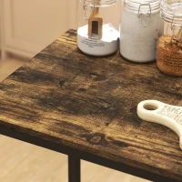 HOMCOM 3-Piece Bar Table Set with 2 Stools, Industrial Breakfast Bar Set with Footrest, Backrest for Dining Room, Small Space(m-9)