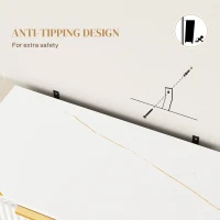 HOMCOM Elegant Storage Sideboard - White/Gold-Tone(m-7)