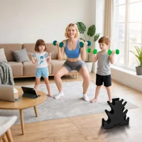 SPORTNOW Dumbbell set with storage rack, 6-dumbbell set for fitness training, 2 x 1kg, 2 x 3kg, 2 x 5kg(m-2)