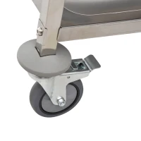 HOMCOM 3-tier Rolling Kitchen Cart Trolley Island Stainless Steel Utility Storage 90H cm(m-9)