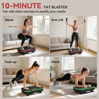 SPORTNOW Plateforme vibrante pour exercices de fitness, fonction Bluetooth, télécommande, 99 niveaux de vitesse, plastique, acier, noir(m-5)