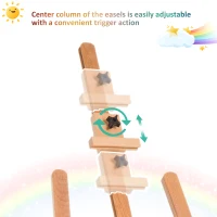 HOMCOM Folding Beech Wooden Easel Studio Art Display Stand A-frame 174-230 cm Tilt Up 90°(m-6)