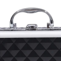 HOMCOM Makeup Case - 3-tier storage with mirror & lock, includes 2 keys dim. 20L x 15l x 15H cm black(m-4)