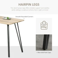 HOMCOM Rustic Rectangular Dining Table with Metal Hairpin Legs for Dining Room, Living Room, White(m-5)