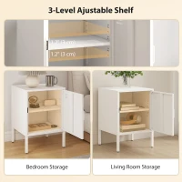 HOMCOM Nachtkastje van staal, bijzettafel voor veelzijdig gebruik, verstelbare plank, voor slaapkamer, woonkamer, Weiß(m-5)