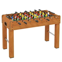 HOMCOM Calcio Balilla Professionale per Adulti e Famiglia, Tavolo Calciobalilla per Adulti, Tavolo da Biliardo Billiardino con 2 Palline, Segnapunti e 22 Giocatori, 122x61x80.7cm(m-1)