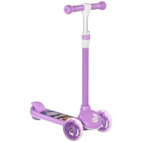 AIYAPLAY kinderstep, LED-wielen, soepele rit, verstelbare hoogte, kunststof, staal, paars
