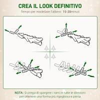 HOMCOM Albero di Natale Innevato Alto 150 cm con 395 Rami, Pigne e Base in Acciaio(m-7)