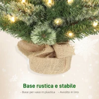 HOMCOM Albero di Natale Piccolo Alto 60 cm con 35 Luci LED Bianche, 68 Rami Folti e Ignifughi, Verde(m-7)