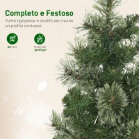 HOMCOM Albero di Natale Piccolo Alto 60 cm con 35 Luci LED Bianche, 68 Rami Folti e Ignifughi, Verde(m-6)