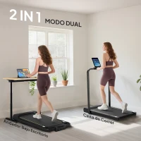 SPORTNOW Cinta de Correr Plegable Inclinado Debajo del Escritorio 2 en 1 con 2.0HP 6 km/h Pantalla LED Control Remoto Negro(m-5)