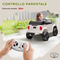 AIYAPLAY Auto Elettrica per Bambini TOYOTA Land Cruiser 12V con Telecomando, Età 3-6 Anni, Bianco(m-5)