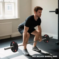 SPORTNOW Set di 2 Dischi Pesi da 15kg in Acciaio con Rivestimento in Gomma per Bilanciere(m-9)