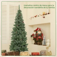 HOMCOM Árbol de Navidad Artificial 150 cm con 395 Ramas 30 Piñas y Soporte de Metal Árbol Navideño para Salón Interior Verde(m-4)