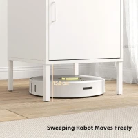 HOMCOM Nachttisch aus Stahl, Beistelltisch für verschiedene Zwecke, verstellbares Regal, für Schlafzimmer, Wohnzimmer, Weiß(m-7)